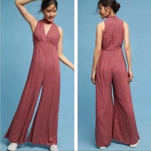 Anthropologie Maeve Farida Mock Neck Jumpsuit